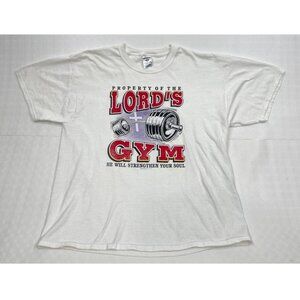 Vintage Lord’s Gym “His Pain Your Gain” Religious Graphic T-Shirt Men's XL